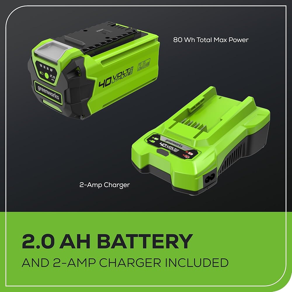 Greenworks 40V Lawn Care Combo Kit, Trimmer &amp; Blower for Edging &amp; Leaf Cleanup, 2.0Ah Battery &amp; Charger (Gas-Free Yard Duo)