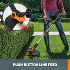 Worx 20V String Trimmer Cordless &amp; Edger 3.0 + Leaf Blower Cordless with Battery and Charger Turbine, Black and Orange