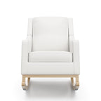 Storkcraft Pasadena Nursery Rocker (Ivory Basketweave with Driftwood) Upholstered, Rocking Chair for Nursery, Gentle Rocking Motion, Solid Wood Base