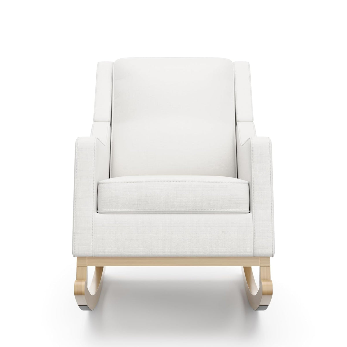 Storkcraft Pasadena Nursery Rocker (Ivory Basketweave with Driftwood) Upholstered, Rocking Chair for Nursery, Gentle Rocking Motion, Solid Wood Base