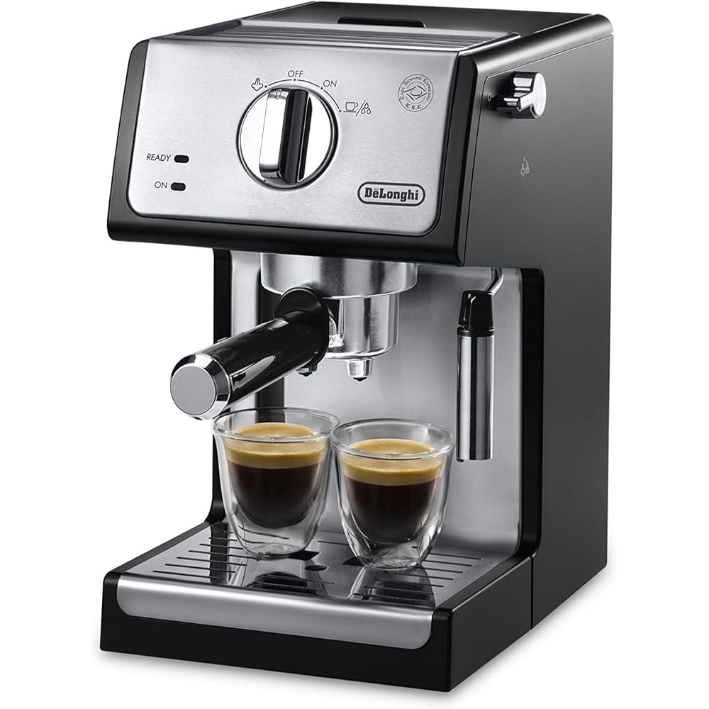 De'Longhi 15-Bar Pump Espresso Machine with Milk Frother &amp; Temperature Control Compact Barista Coffee Maker Kit for Espresso, Latte, Cappuccino &amp; Iced Coffee, Easy to Clean Design