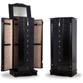 Hives and Honey Roman Jewelry Armoire Locking Jewelry Storage Organizer, Black