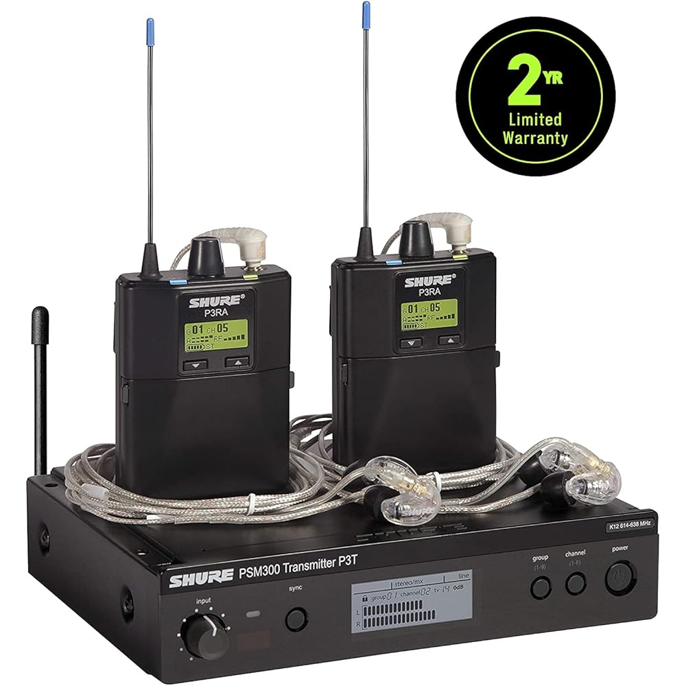 Shure PSM300 Twin Pack Pro Wireless in Ear Monitor System G20 Band