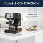 De'Longhi Stilosa Manual Espresso Machine, Compact Coffee Maker, 15 Bar Pump Pressure, Manual Milk Frother Steam Wand for Authentic Single &amp; Double Espresso, Lattes &amp; Cappuccinos, Tamper Included