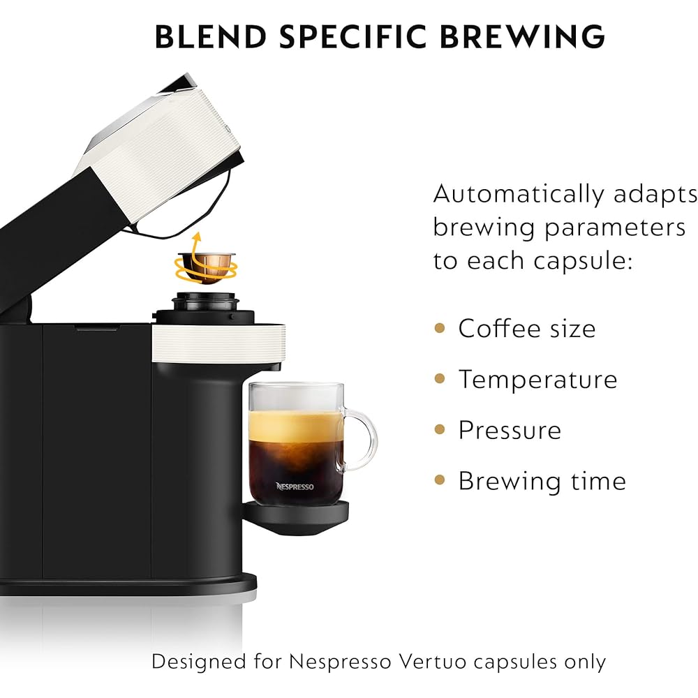 Nespresso Vertuo Next Coffee and Espresso Maker by De'Longhi with Aeroccino Milk Frother, White