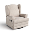 Storkcraft Serenity Glider Recliner Nursery Chair with USB Charging Port (Ivory) – Premium Upholstered Nursery Glider Recliner with Manual Recline Function, Dual USB Charging