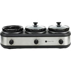 CULINARY CHEF SC3105-SS, Slow Cooker, Buffet Server 3 Pot, Food Warmer Stainless