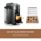 Nespresso Vertuo Coffee and Espresso Machine by De'Longhi with Milk Frother, 1000 Milliliters, Graphite Metal