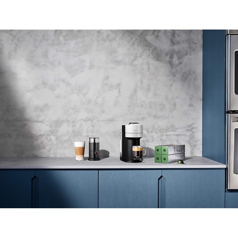 Nespresso Vertuo Next Coffee and Espresso Maker by De'Longhi with Aeroccino Milk Frother, White