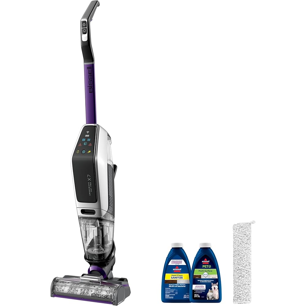 Bissell CrossWave X7 Cordless Pet Pro Multi-Surface Wet Dry Vacuum with WiFi Connectivity, 3279, Violet