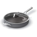 Ninja Foodi NeverStick Professional Hard-Anodized 4-Quart Sauté Pan with Glass Lid, Nonstick, Durable &amp; Oven Safe to 500°F, Salt Grey, C30140