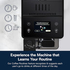 De'Longhi Rivelia Automatic Espresso Machine with Grinder &amp; Milk Frother – All-in-One Coffee Maker, Hot &amp; Iced Latte, Cappuccino, Bean Switch System, Burr Grinder, Compact Italian Design, Black