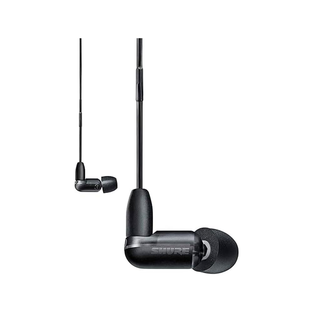 Shure AONIC 3 Wired Sound Isolating Earbuds, Clear Sound, Single Driver with BassPort, Secure in-Ear Fit, Detachable Cable, Durable Quality, Compatible with Apple &amp; Android Devices Black