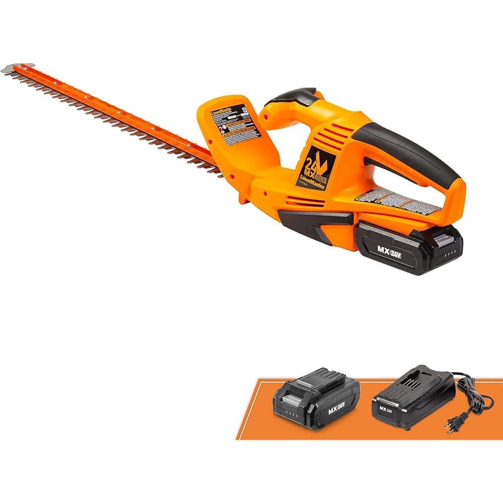 LawnMaster CLHT2422 Cordless Hedge Trimmer 24V Max with 2.0Ah Battery and a Charger