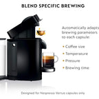 Nespresso VertuoPlus Deluxe Coffee and Espresso Machine Bundle with Aeroccino Milk Frother by De'Longhi, Black