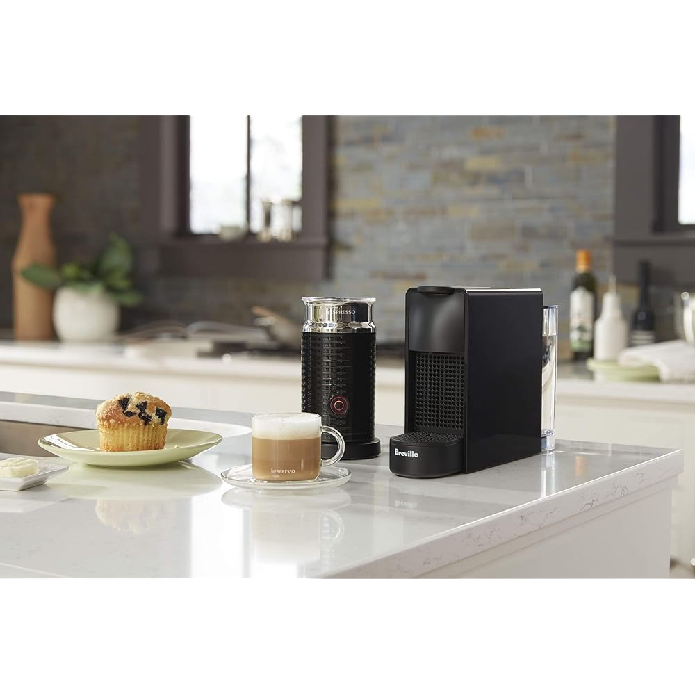 Nespresso Essenza Mini Espresso Machine by Breville with Milk Frother,20.3 fl oz, Piano Black