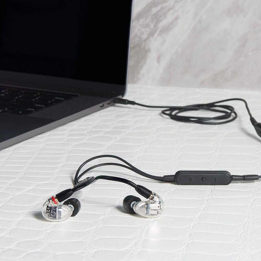Shure AONIC 5 Wired Sound Isolating Earbuds, High Definition Sound + Natural Bass, Three Drivers, Secure in-Ear Fit, Detachable Cable, Durable Quality, Compatible with Apple &amp; Android Devices Clear