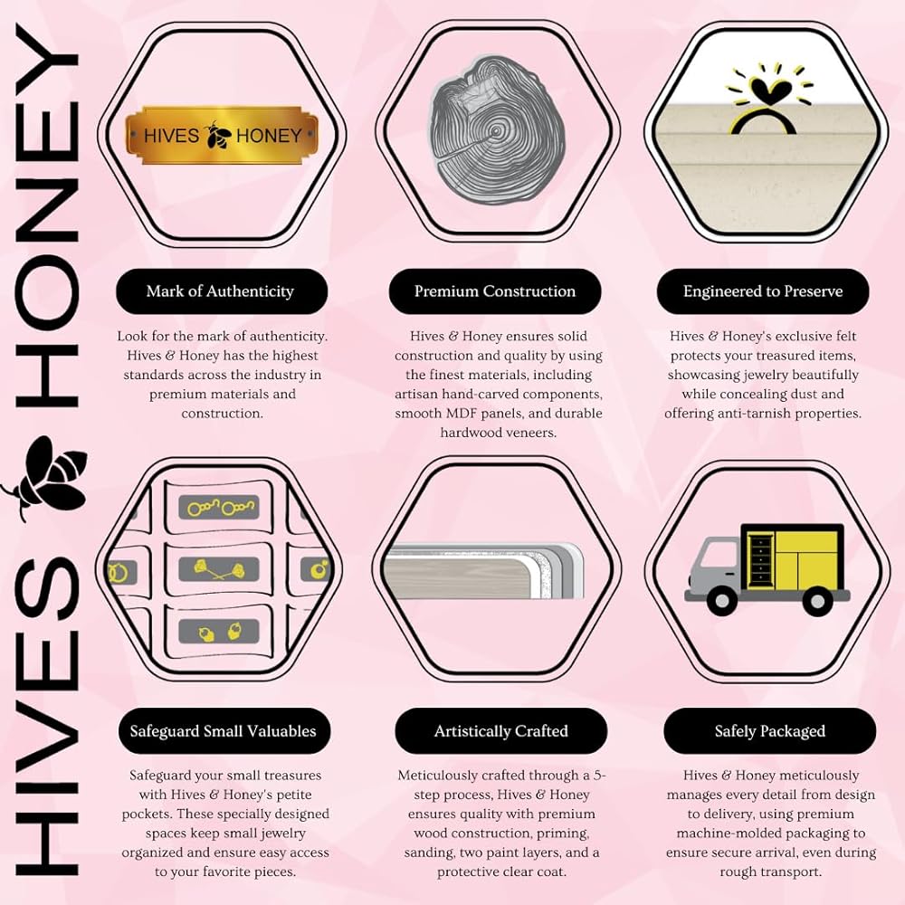 Hives &amp; Honey Morgan Jewelry Armoire, Cherry
