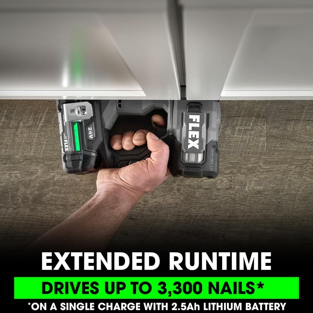 FLEX 24V Brushless 23Ga Pin Nailer Kit with 2.5Ah Lithium Battery and 160W Fast Charger FS4341-1A