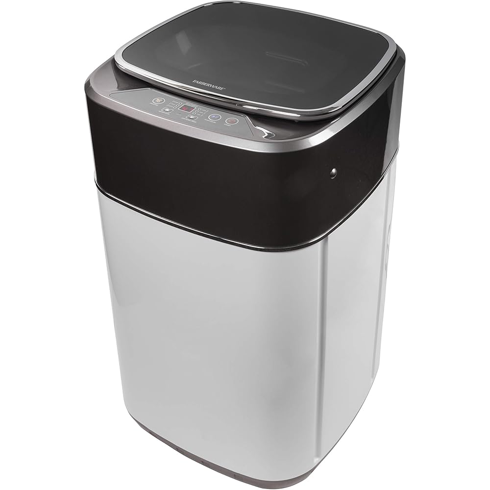 Farberware Professional FCW10BSCWHA 1.0 Cu. Ft. Portable Clothes Washer with 7-lb Load Capacity, Silver &amp; Chrome