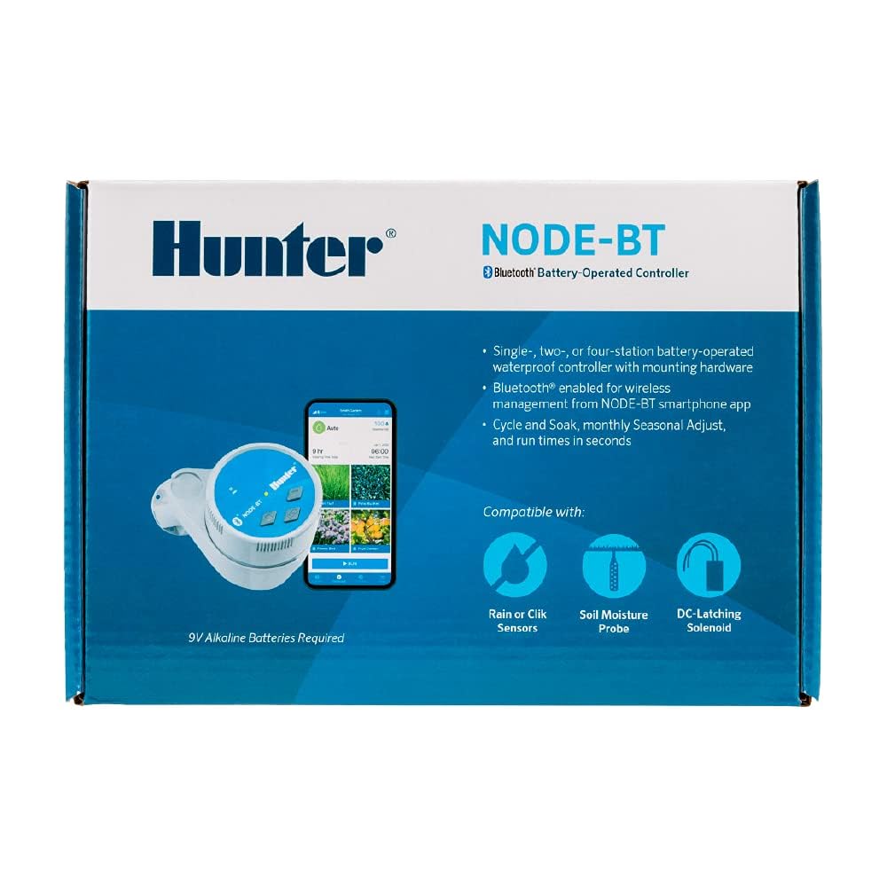 Hunter Company Node-BT Battery Operated 1-Station Bluetooth Irrigation Controller (DC Solenoid Not Included)