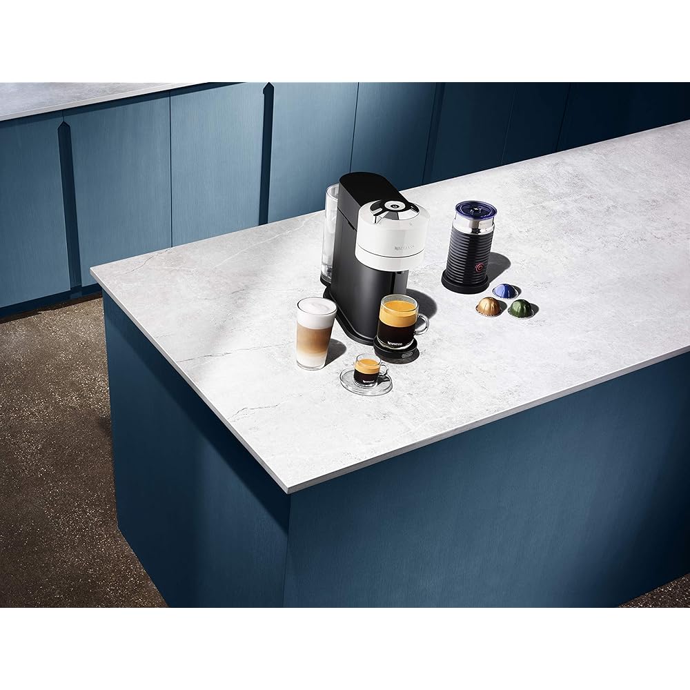 Nespresso Vertuo Next Coffee and Espresso Maker by De'Longhi with Aeroccino Milk Frother, White