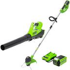 Greenworks 40V Lawn Care Combo Kit, Trimmer &amp; Blower for Edging &amp; Leaf Cleanup, 2.0Ah Battery &amp; Charger (Gas-Free Yard Duo)