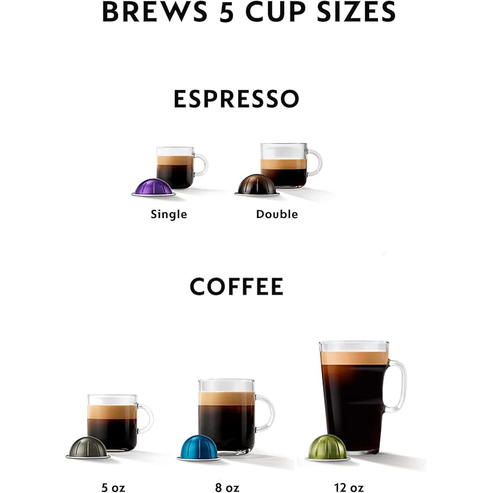 Nespresso Vertuo Pop+ Coffee and Espresso Machine by De'Longhi with Aeroccino Milk Frother, Liquorice Black