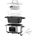 Chef'sChoice Multicooker, Large 6-Quart Capacity Multipurpose Non-Stick Vessel and Variable Temperature Control with Keep Warm and 12 Cooking Presets, 1300-Watts, Stainless Steel