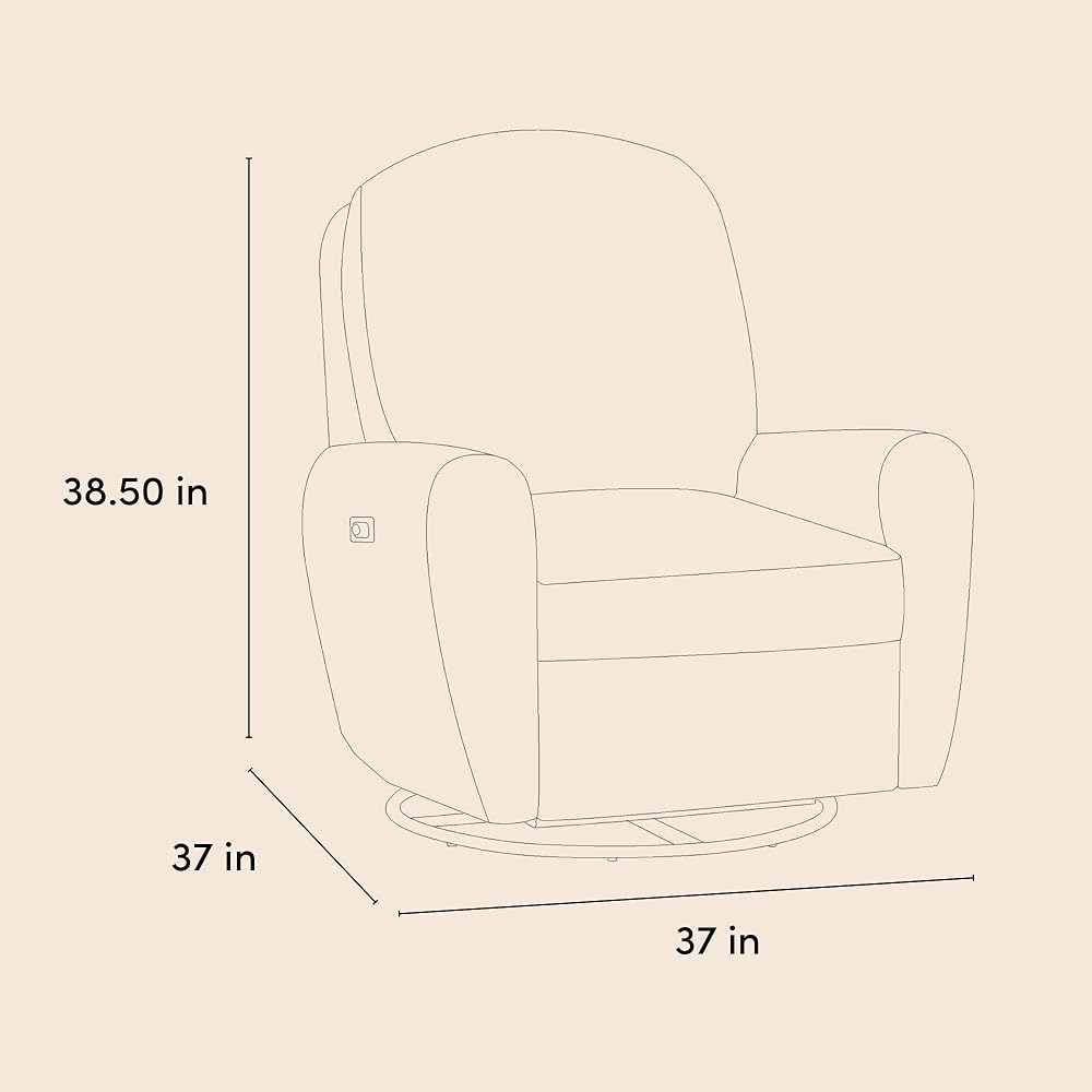 Storkcraft Amalfi Deluxe Power Recliner Swivel Glider (Mountain Brown Boucle) – Premium Electronic Power Recliner for Nursery, Includes Dual-USB Charging Port with USB-A &amp; USB-C, Glider Rocking Chair