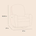 Storkcraft Amalfi Deluxe Power Recliner Swivel Glider (Mountain Brown Boucle) – Premium Electronic Power Recliner for Nursery, Includes Dual-USB Charging Port with USB-A &amp; USB-C, Glider Rocking Chair