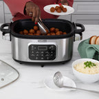 Chef'sChoice Multicooker, Large 6-Quart Capacity Multipurpose Non-Stick Vessel and Variable Temperature Control with Keep Warm and 12 Cooking Presets, 1300-Watts, Stainless Steel