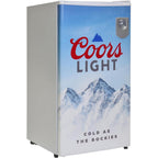Coors Light Refrigerator Mini Fridge For Kitchen, Bedroom, Office, Dorms, Cuarto, Cool Storage For Wine, Drink, Beverages, Compact Free Standing, Neveras Pequeñpara, 3.2 Cubic Feet Capacity, White