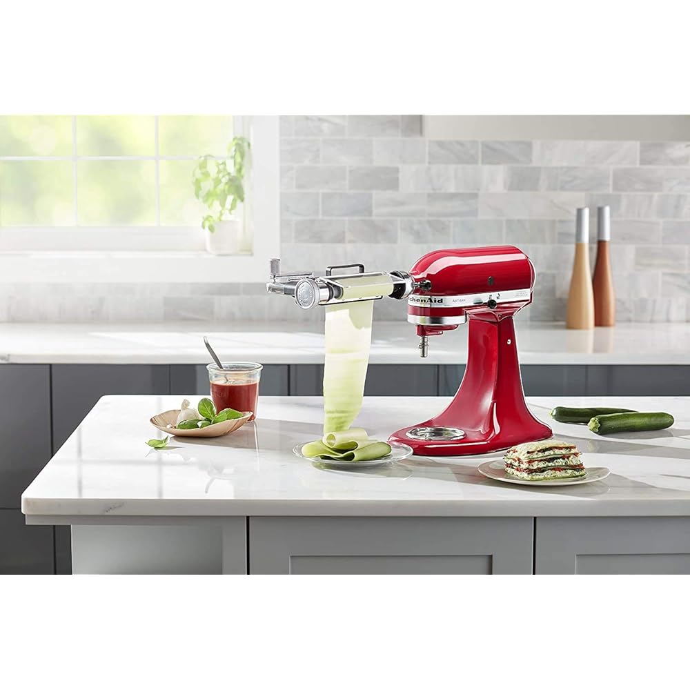 KitchenAid Vegetable Sheet Cutter Attachment with Noodle Blade Red KSM2SCA