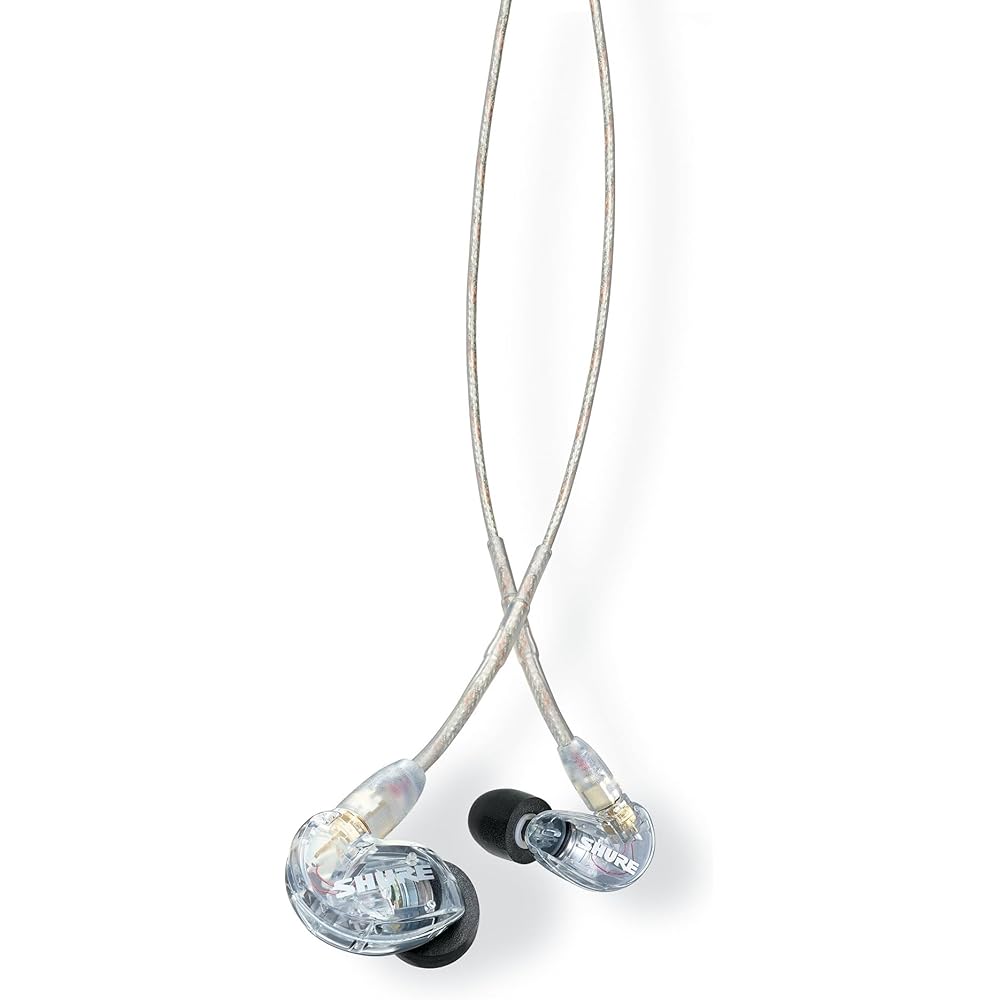 Shure SE215 PRO Wired Earbuds Professional Sound Isolating Earphones, Clear Sound &amp; Deep Bass, Single Dynamic MicroDriver, Secure Fit in Ear Monitor, Plus Carrying Case &amp; Fit Kit Clear (SE215-CL)