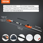VEVOR Pole Cordless Hedge Trimmer, 20V Electric Bush Trimmer Kit with 18 inch Double-Edged Steel Blade, 74"-94" Telescoping Design for High Branches(2.0Ah Battery &amp; Fast Charger Included)