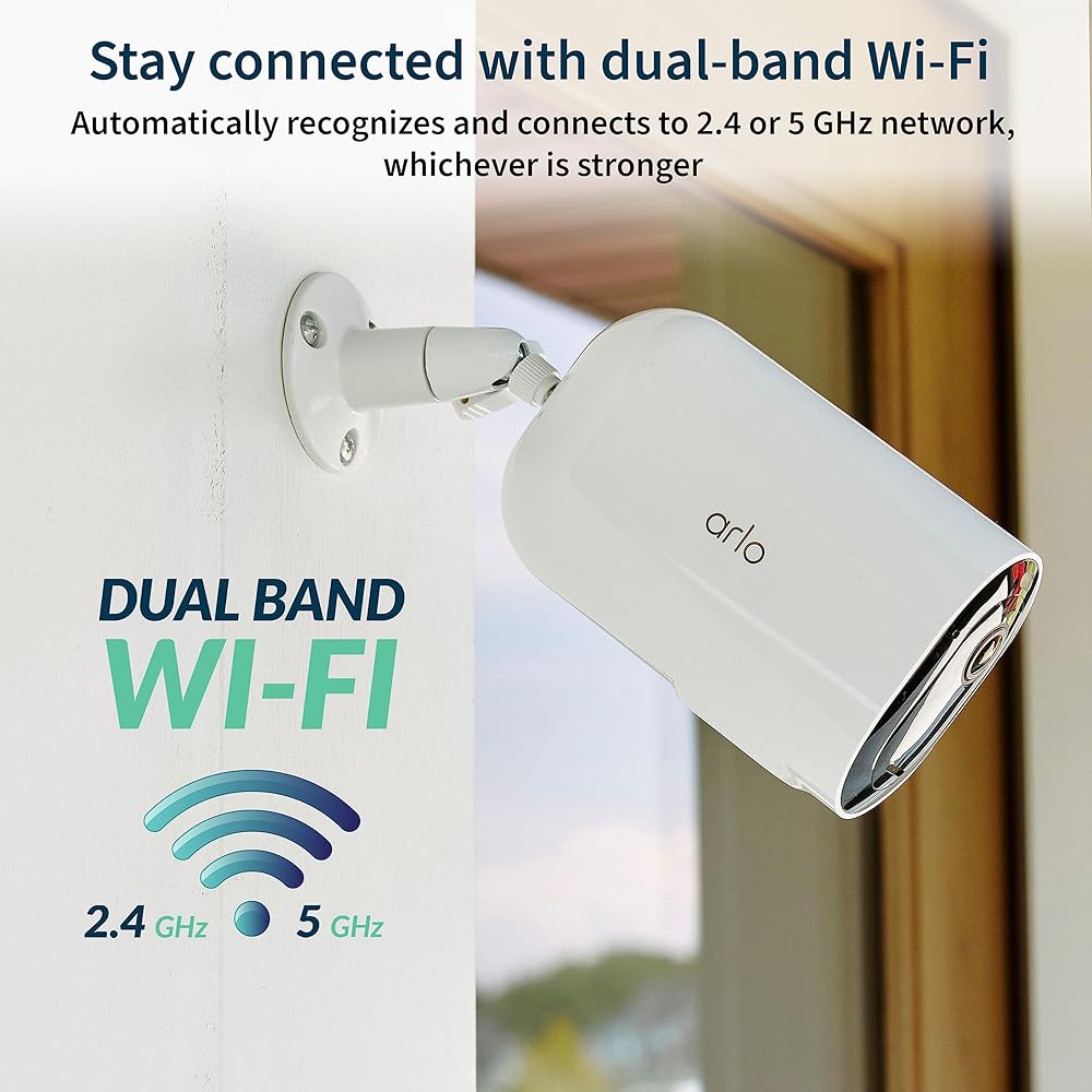 Arlo Pro 5S XL Spotlight Security Camera 2K HDR | Indoor/Outdoor | Band Wi-Fi Connects to Strongest Network | Longer Battery Life, 12X Zoom, Color Night Vision, 2-Way Audio White, 3 Pack