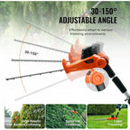 VEVOR Pole Cordless Hedge Trimmer, 20V Electric Bush Trimmer Kit with 18 inch Double-Edged Steel Blade, 74"-94" Telescoping Design for High Branches(2.0Ah Battery &amp; Fast Charger Included)