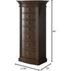 Hives and Honey Landry Standing Jewelry Armoire Cabinet – Jewelry Storage Organizer with Flip-Top Mirror, Side Doors, 7 Drawers, Necklace, Earring, and Bracelet Storage, Walnut