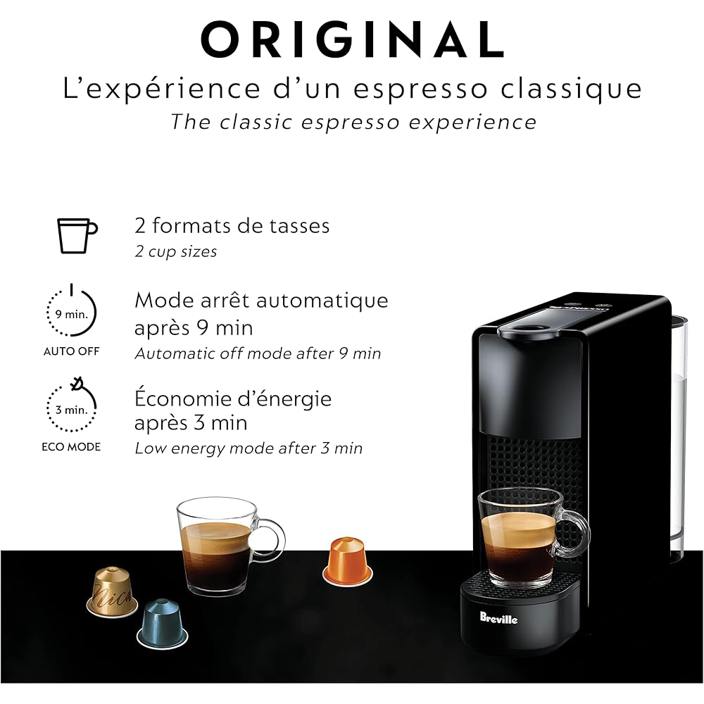 Nespresso Essenza Mini Espresso Machine by Breville, Piano Black