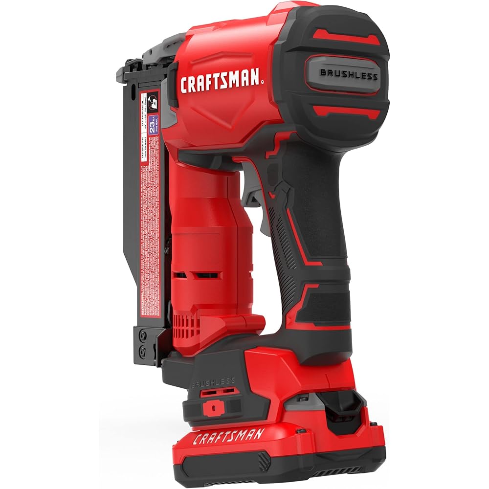 CRAFTSMAN V20 Pin Nailer Kit, 23 Gauge, Cordless, Battery and Charger Included (CMCN623C1)