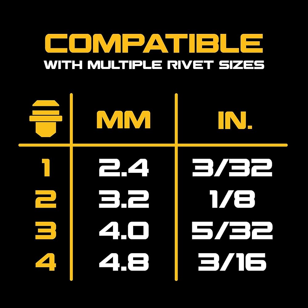 DEWALT 20V MAX XR Cordless Rivet Tool, 3/16", Bare Tool Only (DCF403B)